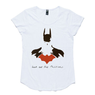 Isaac's Positive Batman - Womens V Neck Light Thumbnail